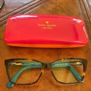 Kate Spade Tortoise Eye Glasses with original case. So cute!